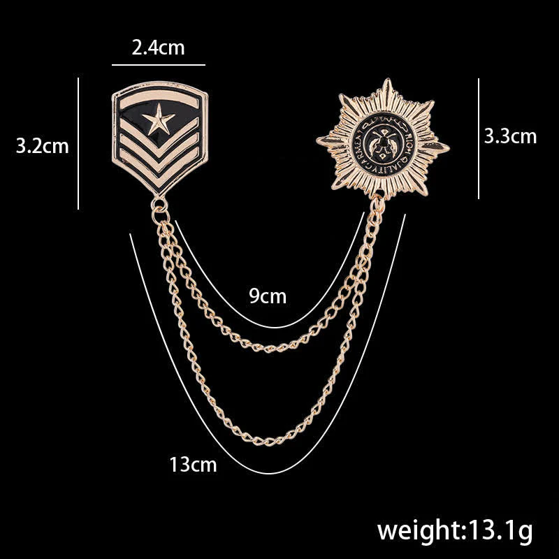 Men's British Tassel Star Medal Brooch - Image 5