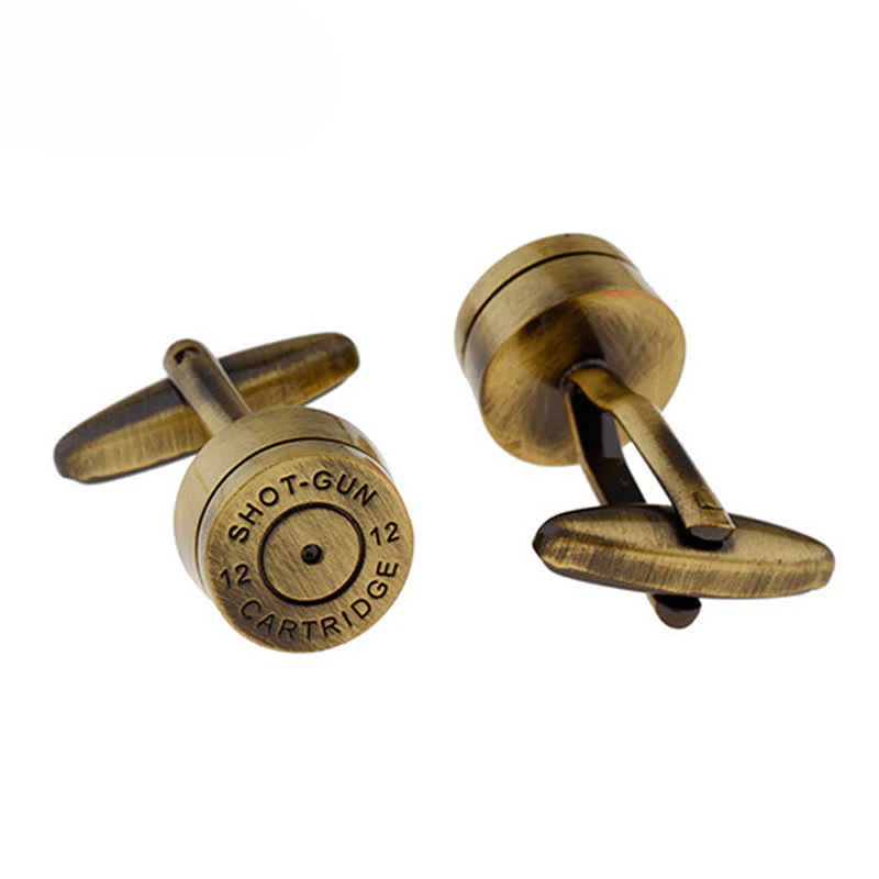 Men's Bronze Shotgun Cartridge Bullet Cufflinks - Image 2