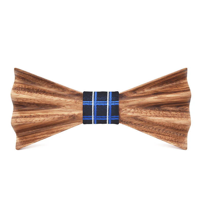 Men's Brown Stereo 3D Folded Wooden Bow Tie - Image 6