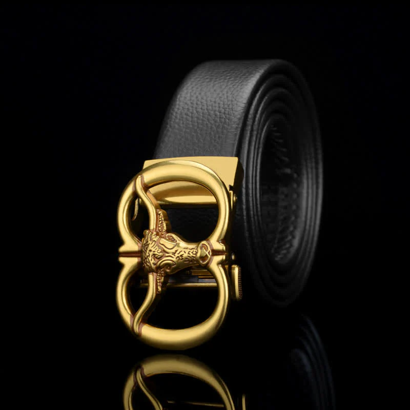 Men's Bull Head Dual Ring Leather Belt - Image 7