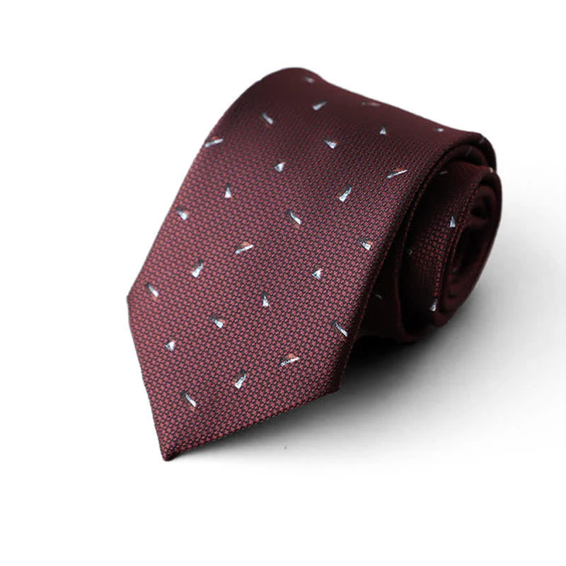 Men's Burgundy Animal Motifs Formal Necktie - Image 5