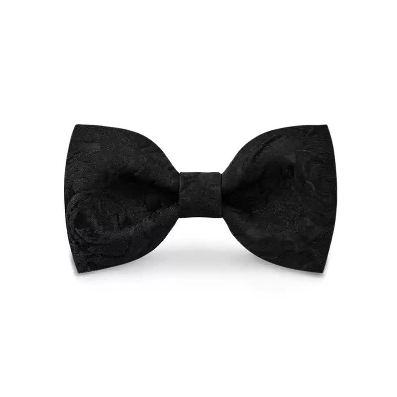 Men's Burgundy Roses Jacquard Weave Bow Tie - Image 10