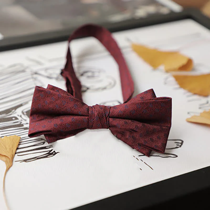 Men's Burgundy Series Gentleman Bow Tie - Image 16