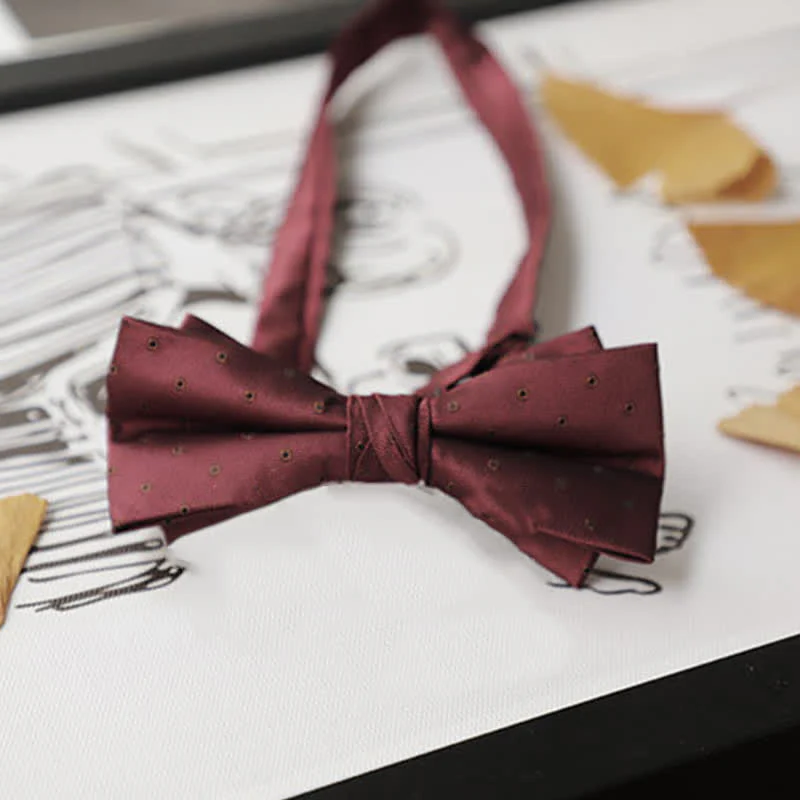 Men's Burgundy Series Gentleman Bow Tie - Image 18