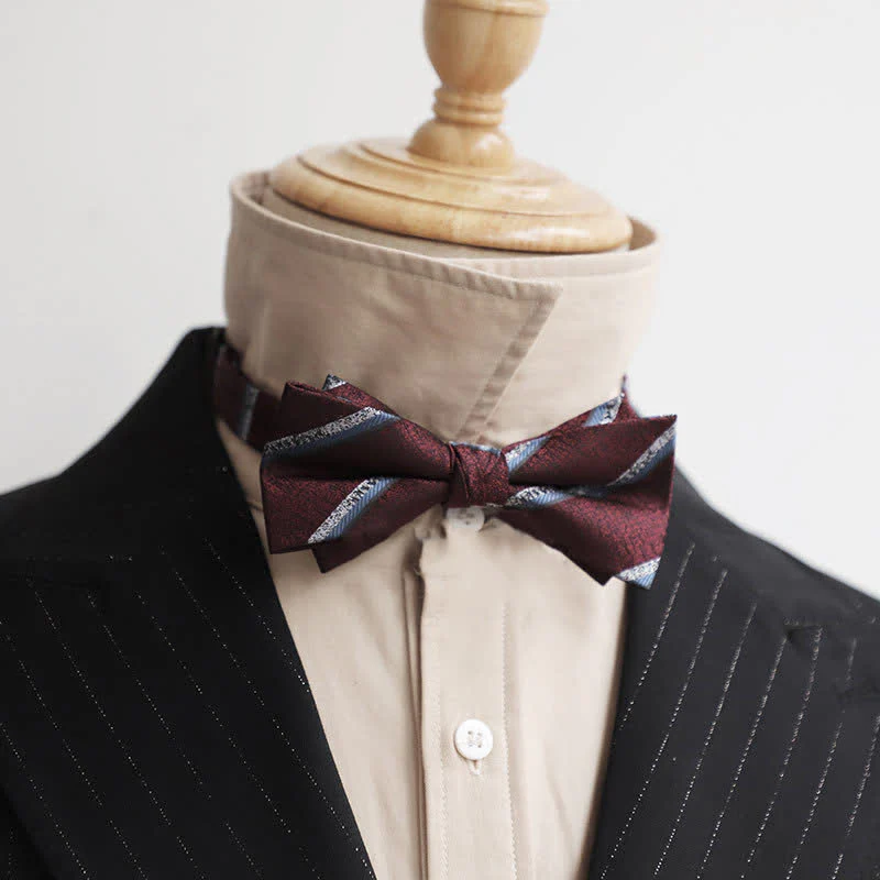 Men's Burgundy Series Gentleman Bow Tie - Image 19