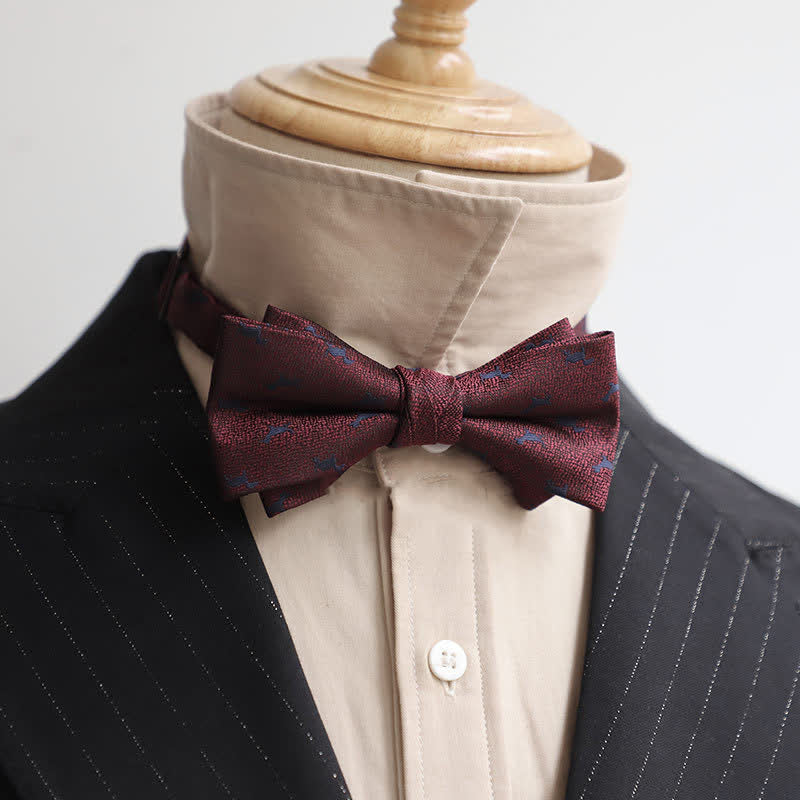 Men's Burgundy Series Gentleman Bow Tie - Image 25