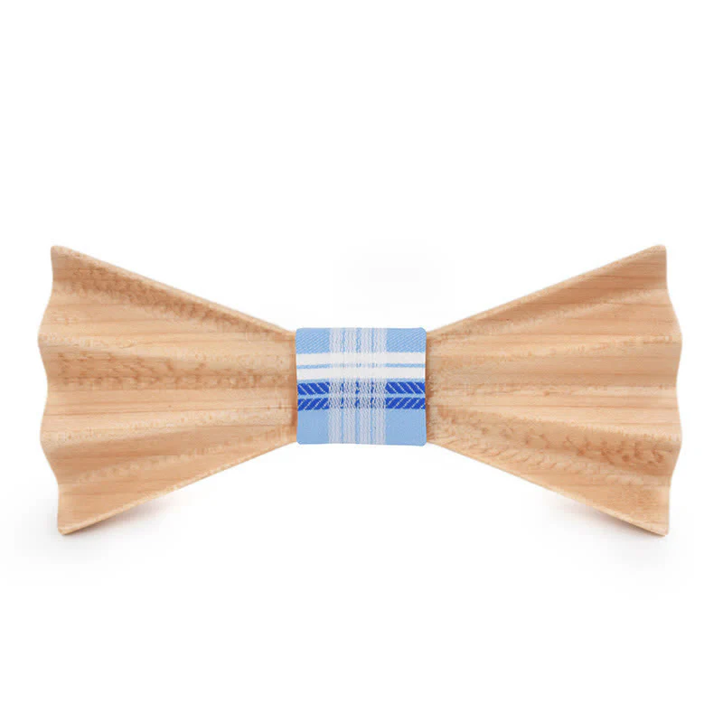 Men's Burlywood Stereo 3D Folded Wooden Bow Tie - Image 6