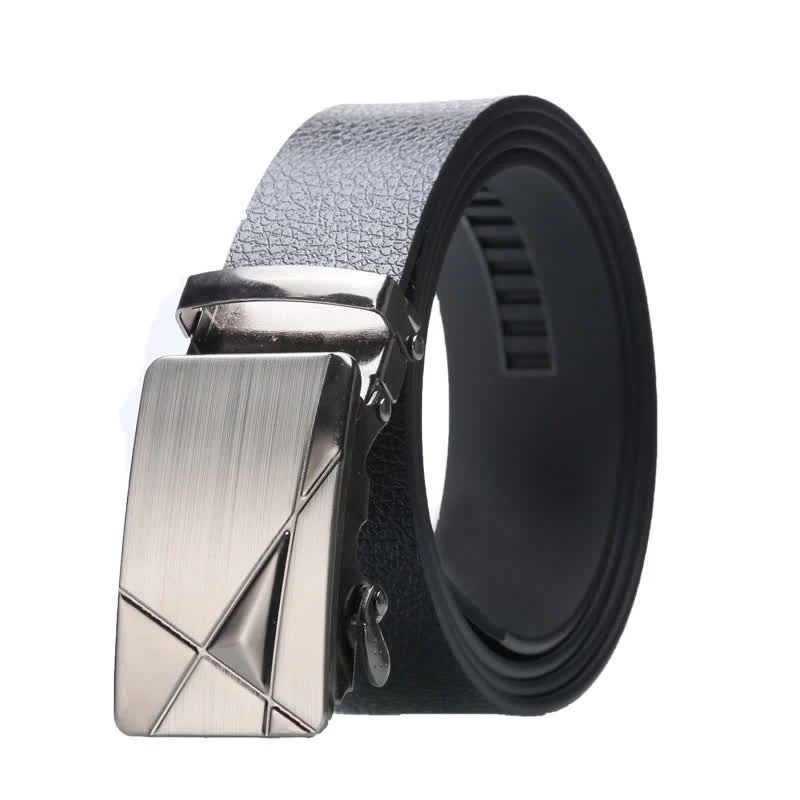 Men's Business Automatic Buckle Black Leather Belt - Image 16