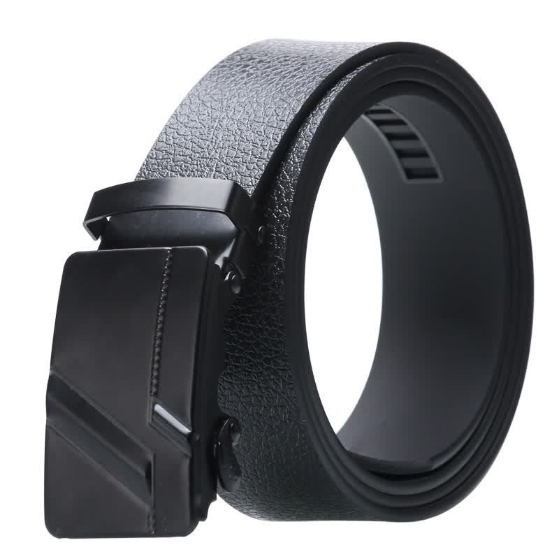 Men's Business Automatic Buckle Black Leather Belt - Image 18