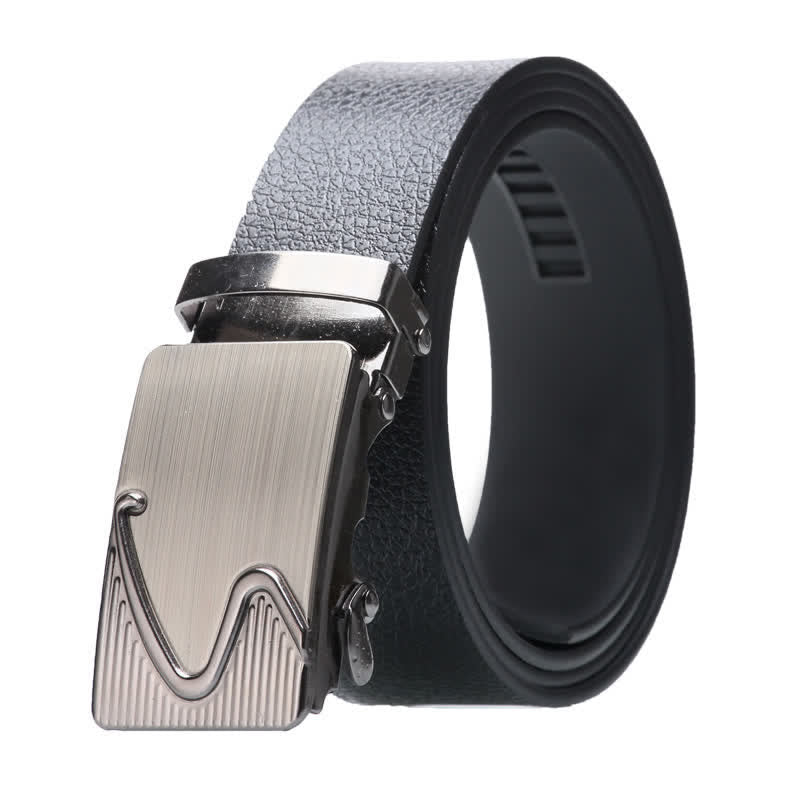 Men's Business Automatic Buckle Black Leather Belt - Image 22