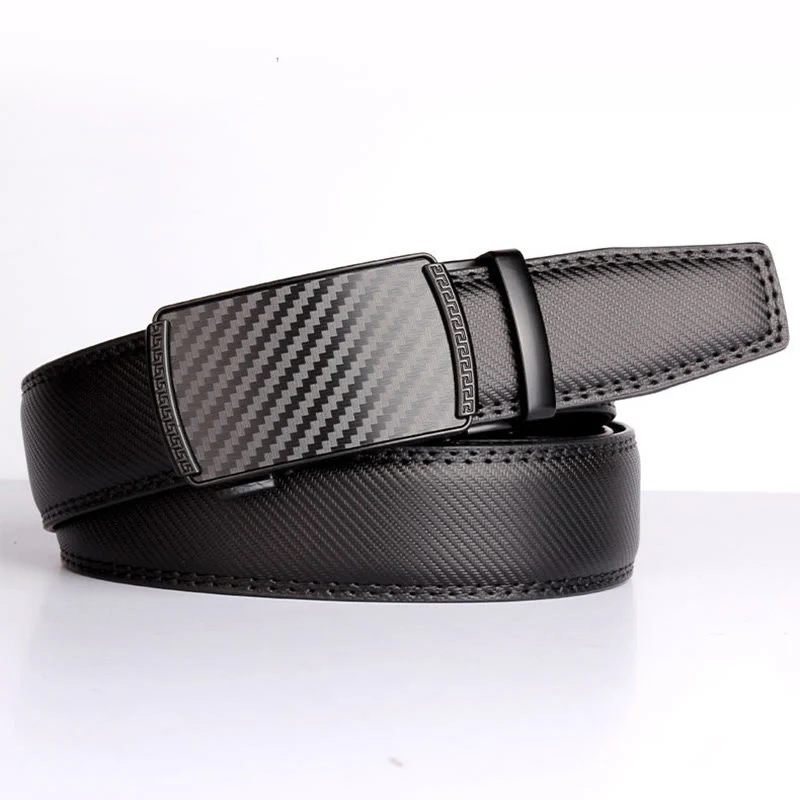 Men's Business Sliding Ratchet Geniune Leather Belt - Image 2
