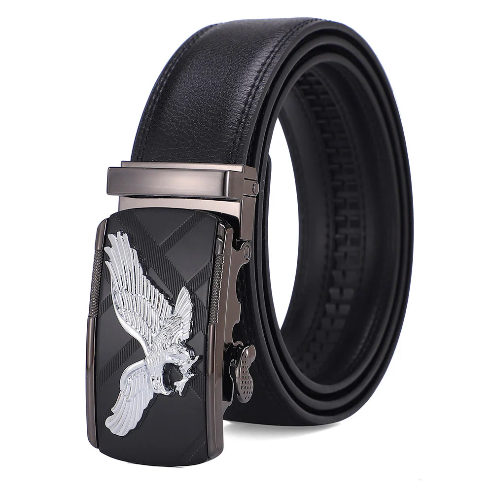 Men's Versatile Flying Eagle Automatic Buckle Leather Belt