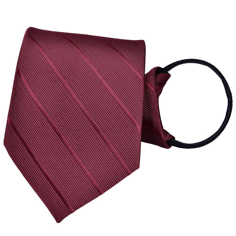 Men's Bussiness Zipper Tie Plaid Striped Necktie - Image 6
