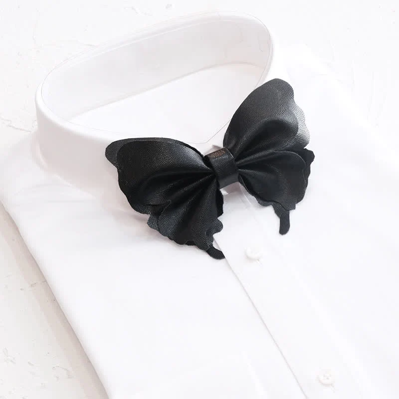 Men's Butterfly Vegetable-tanned Leather Bow Tie - Image 3
