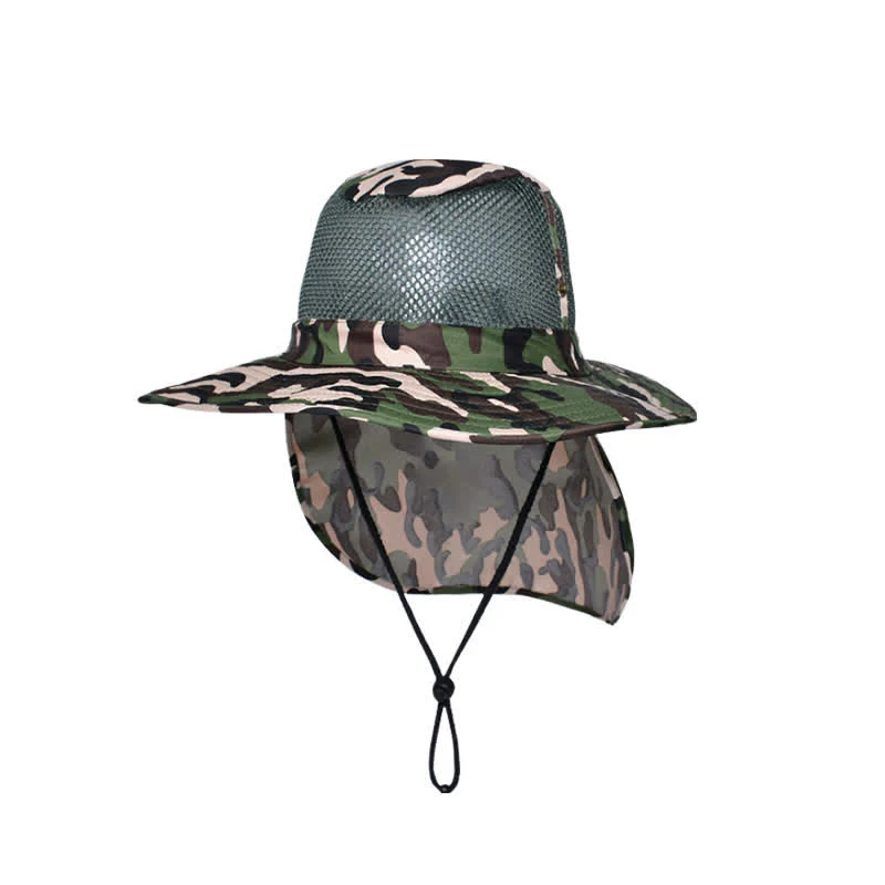 Men's Camouflage Sun Mesh Design Bucket Hat - Image 14