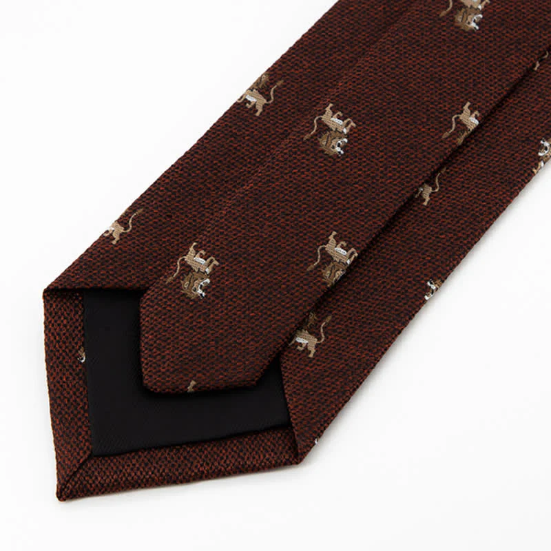 Men's Cartoon Animal Hunter Lion Necktie - Image 4