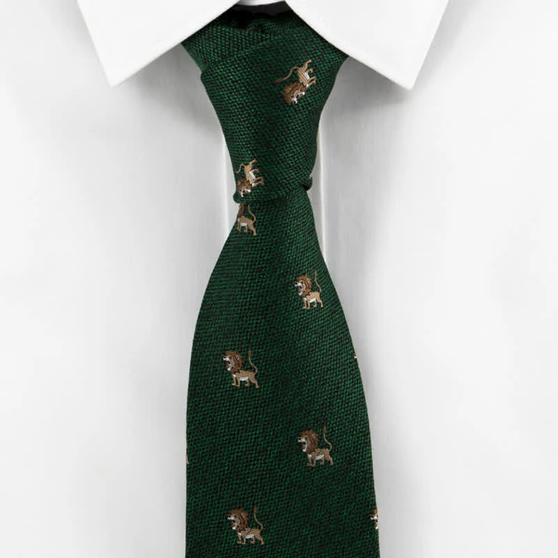 Men's Cartoon Animal Hunter Lion Necktie - Image 6