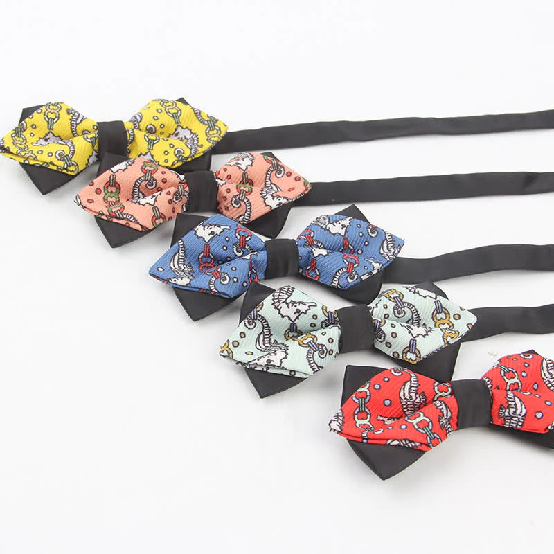 Men's Cartoon Sea Horse Pointy Bow Tie - Image 2