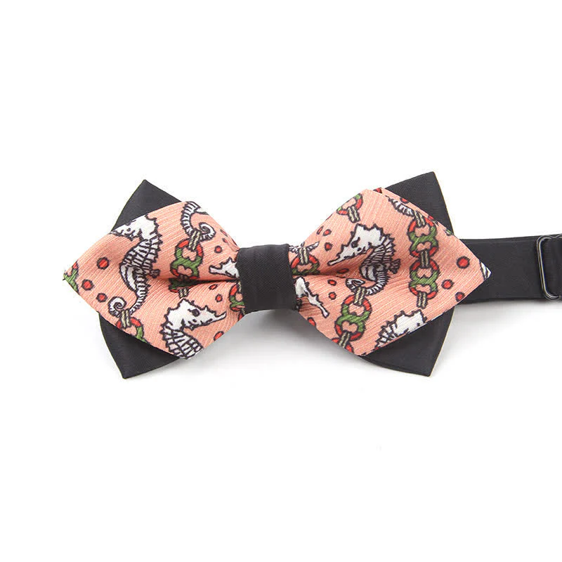Men's Cartoon Sea Horse Pointy Bow Tie - Image 4