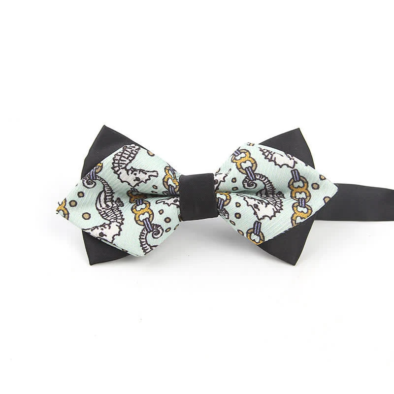 Men's Cartoon Sea Horse Pointy Bow Tie - Image 7