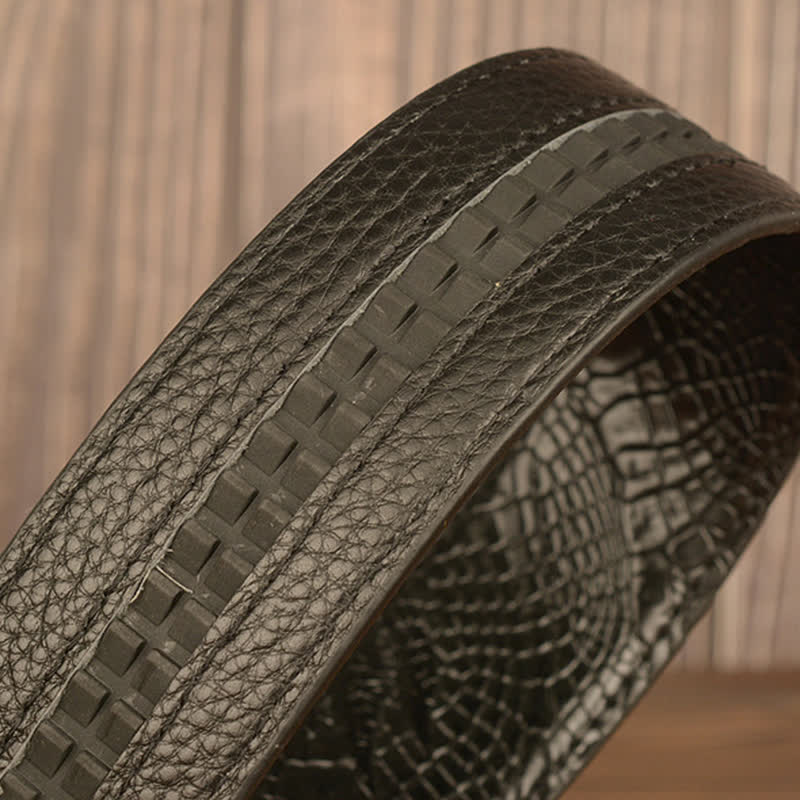 Men's Carved Eagle Crocodile Pattern Leather Belt - Image 12