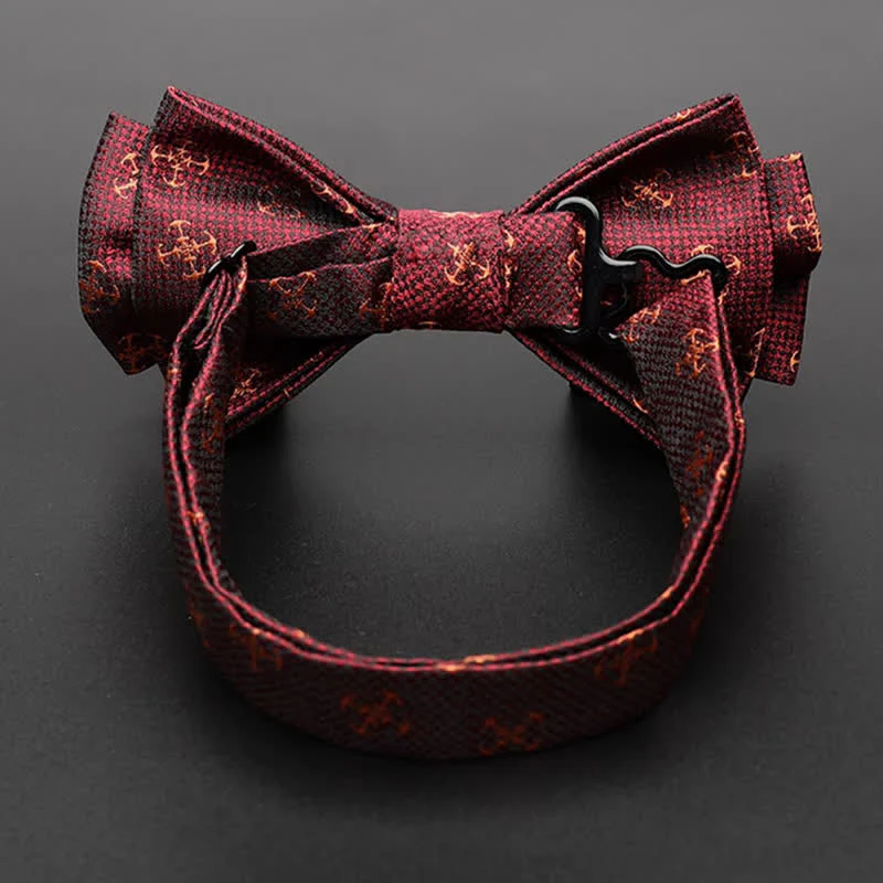 Men's Casual Burgundy Voyager Rudder Bow Tie - Image 7