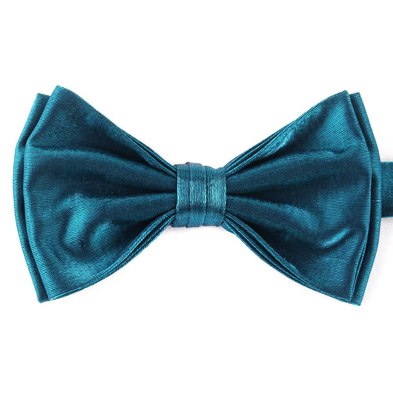 Men's Casual Candy Solid Color Double Layer Bow Tie - Image 14