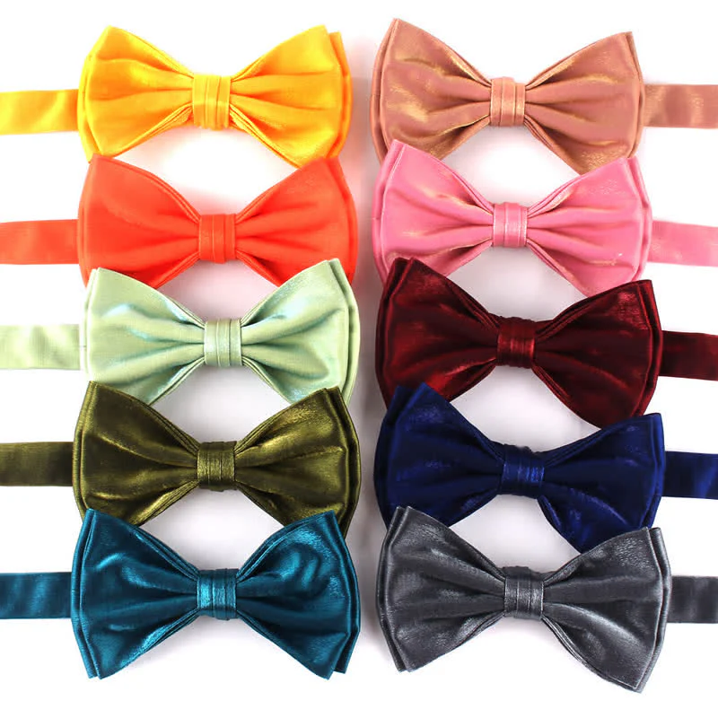 Men's Casual Candy Solid Color Double Layer Bow Tie - Image 2