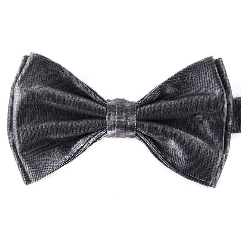 Men's Casual Candy Solid Color Double Layer Bow Tie - Image 3