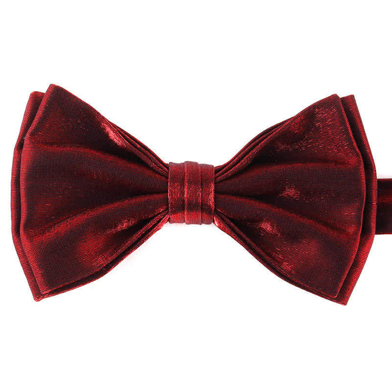 Men's Casual Candy Solid Color Double Layer Bow Tie - Image 5