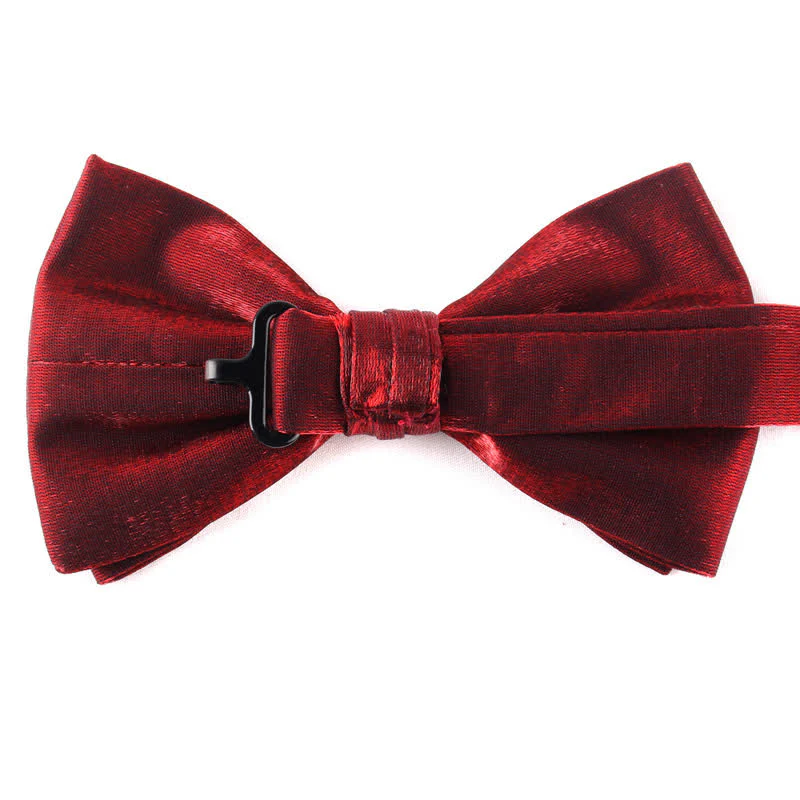 Men's Casual Candy Solid Color Double Layer Bow Tie - Image 6