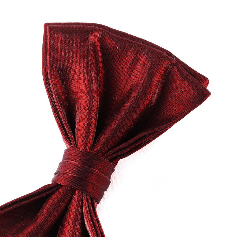 Men's Casual Candy Solid Color Double Layer Bow Tie - Image 7