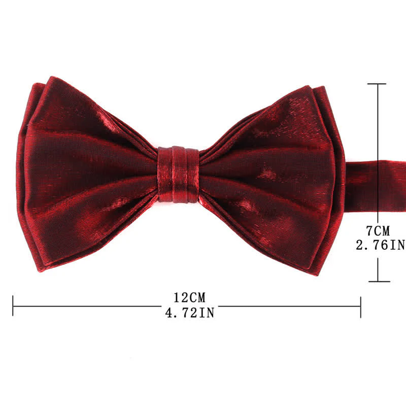 Men's Casual Candy Solid Color Double Layer Bow Tie - Image 8