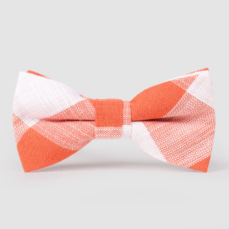 Men's Casual Classic Checked Striped Cotton Bow Tie - Image 8