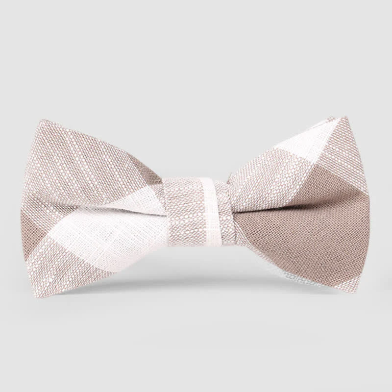 Men's Casual Classic Checked Striped Cotton Bow Tie - Image 9
