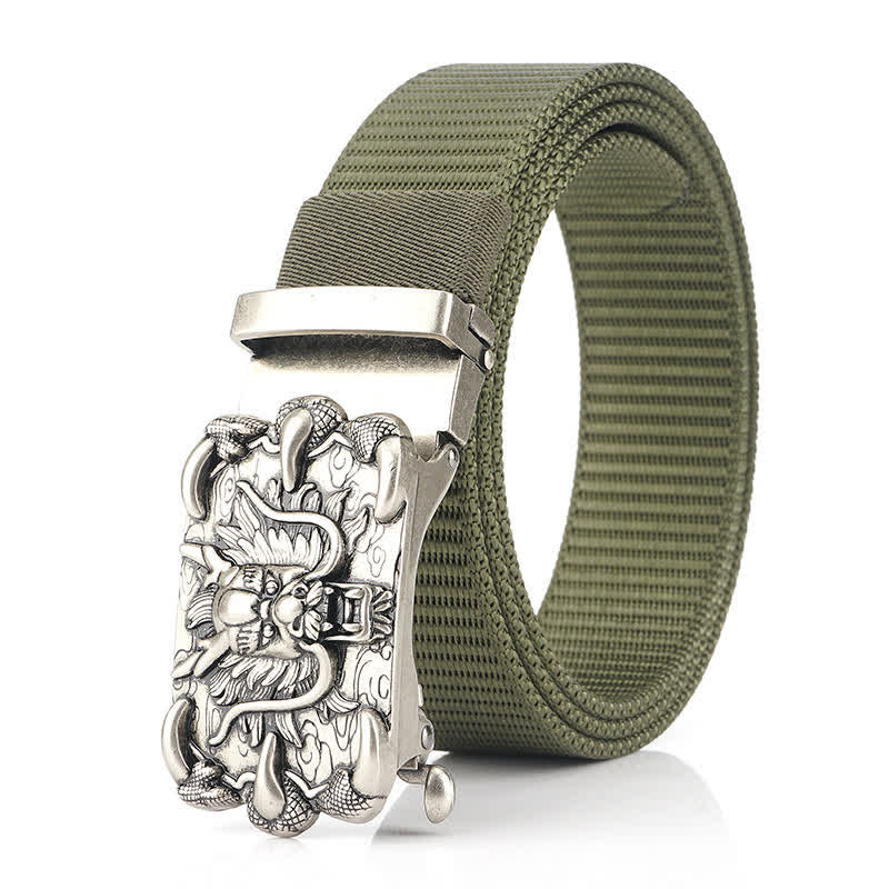 Men's Casual Dragon Decor Nylon Belt - Image 10