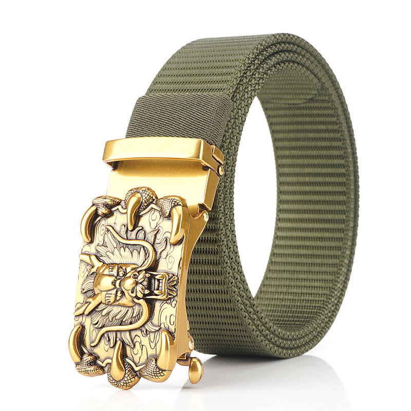Men's Casual Dragon Decor Nylon Belt - Image 18