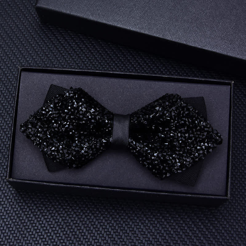 Men's Casual Fashion Crystal Rhinestone Bow Tie - Image 15