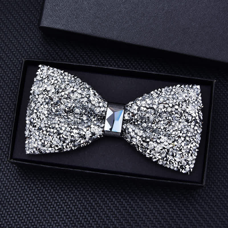 Men's Casual Fashion Crystal Rhinestone Bow Tie - Image 3