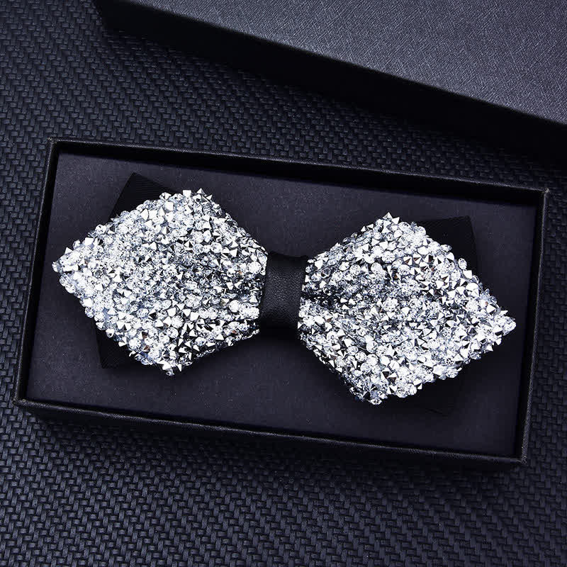 Men's Casual Fashion Crystal Rhinestone Bow Tie - Image 5