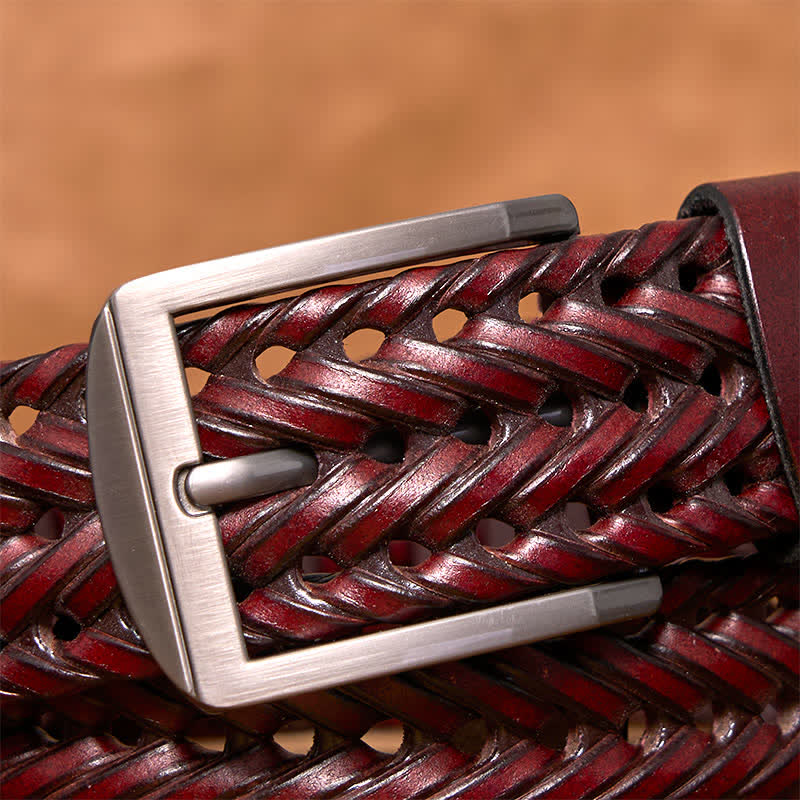Men's Casual Handwoven Braided Leather Belt - Image 18