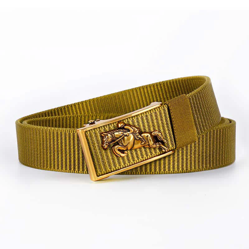 Men's Casual Horse Riding Automatic Buckle Nylon Belt - Image 10