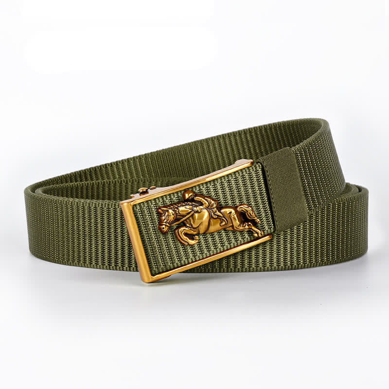 Men's Casual Horse Riding Automatic Buckle Nylon Belt - Image 11