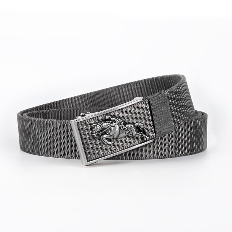 Men's Casual Horse Riding Automatic Buckle Nylon Belt - Image 16