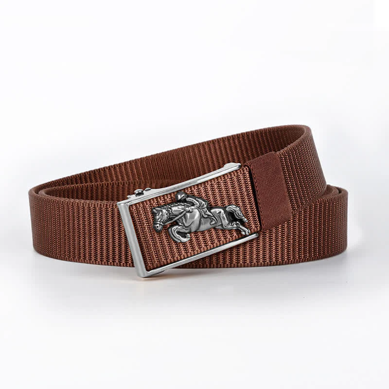 Men's Casual Horse Riding Automatic Buckle Nylon Belt - Image 18