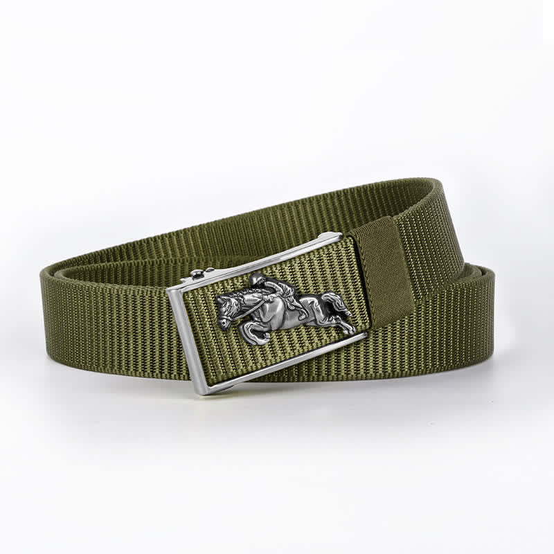 Men's Casual Horse Riding Automatic Buckle Nylon Belt - Image 20