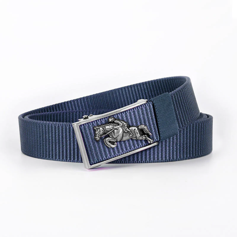 Men's Casual Horse Riding Automatic Buckle Nylon Belt - Image 21