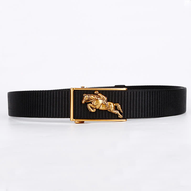 Men's Casual Horse Riding Automatic Buckle Nylon Belt - Image 3