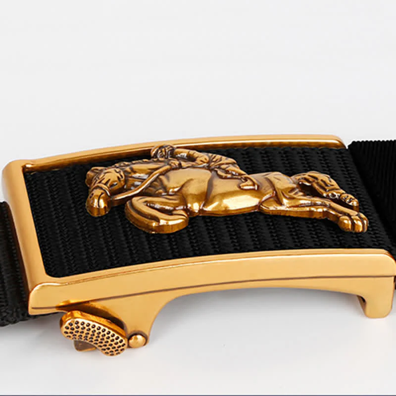 Men's Casual Horse Riding Automatic Buckle Nylon Belt - Image 4