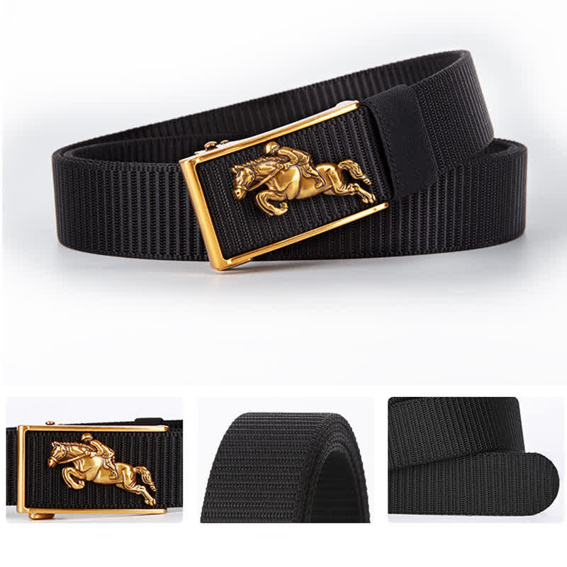 Men's Casual Horse Riding Automatic Buckle Nylon Belt - Image 6